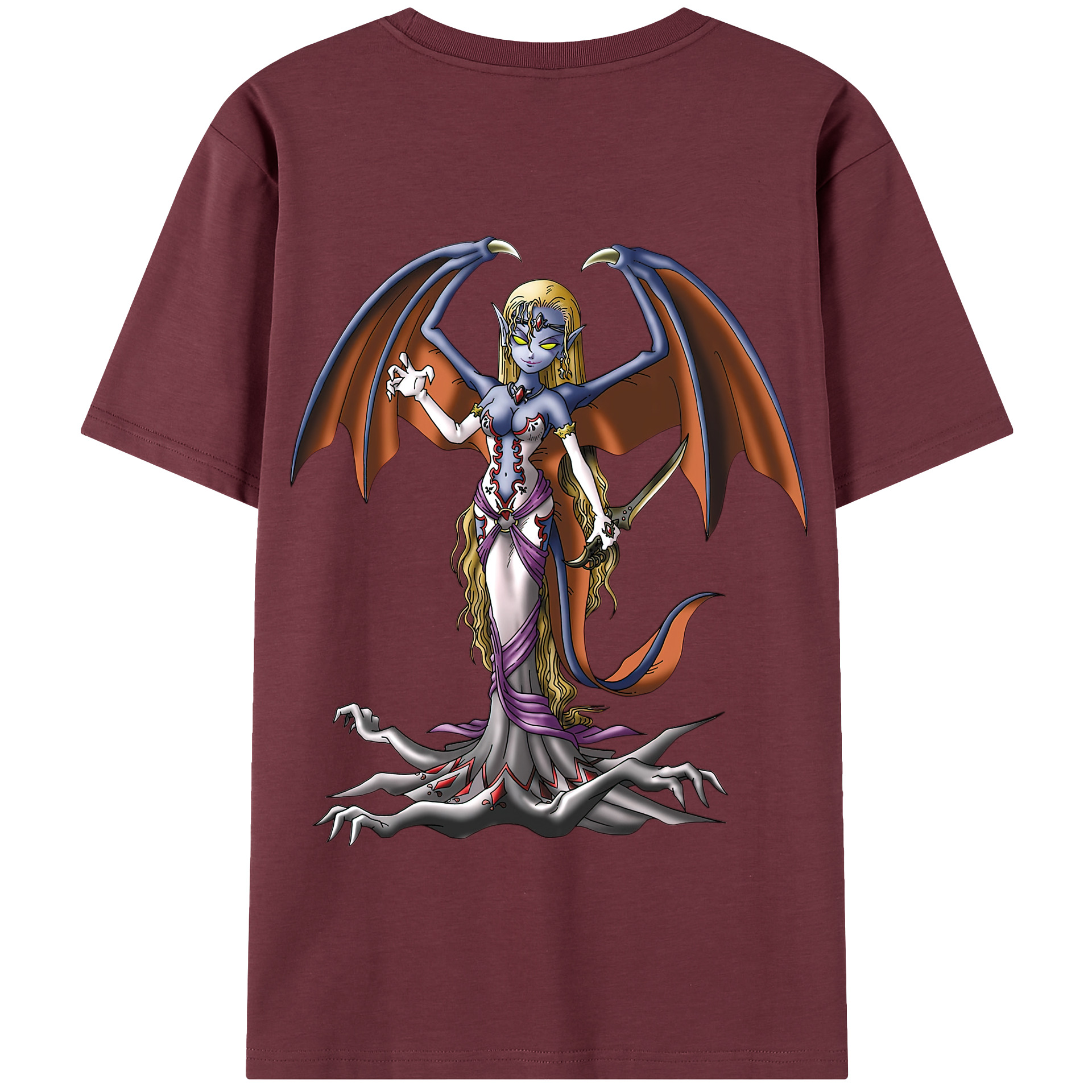 （画像用） ドラゴンクエスト Doragon Kuesuto Dragon Quest 綿100％半袖Tシャツ（背面プリント）